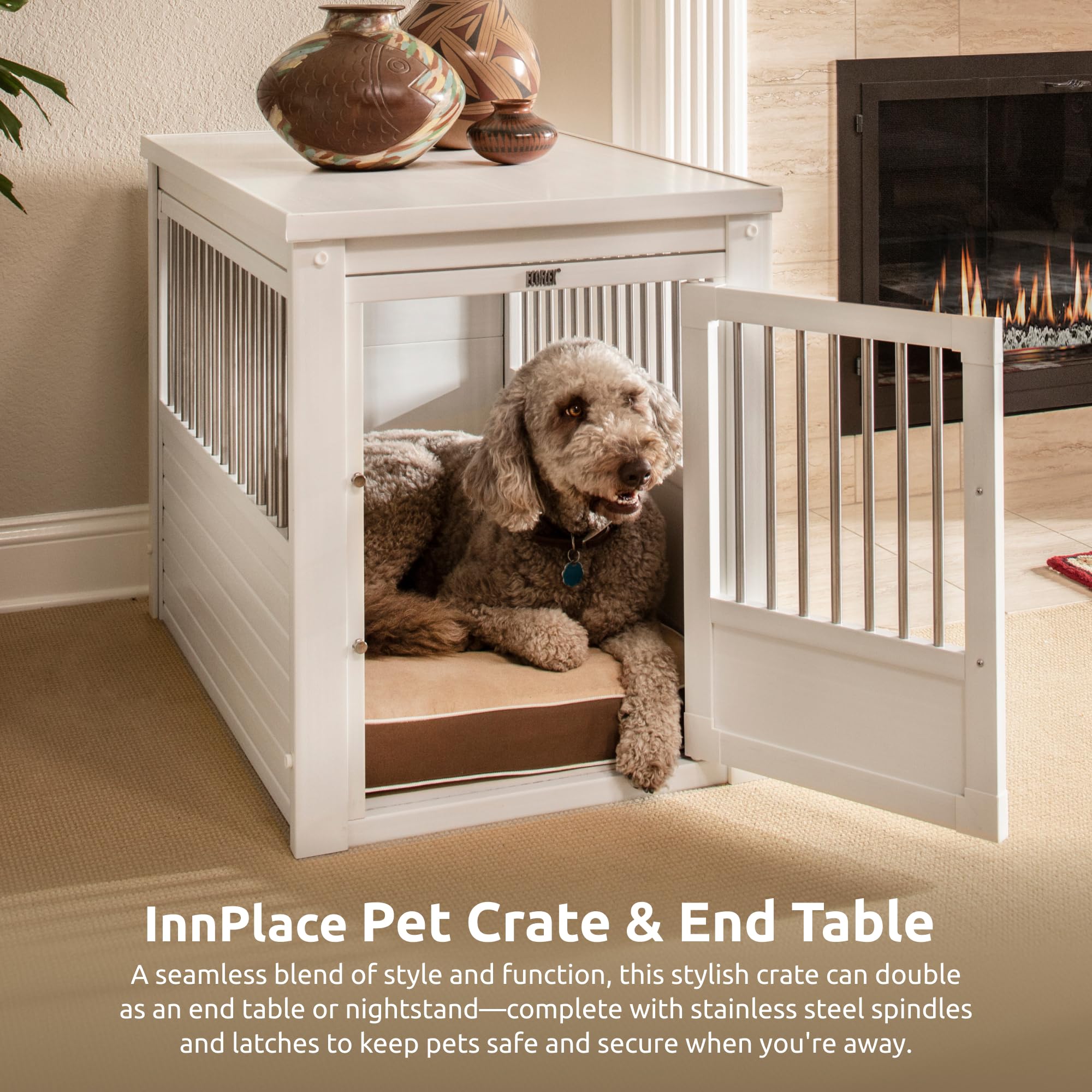 Amazon | New Age Pet ECOFLEX® Dog Crate - Antique White Large